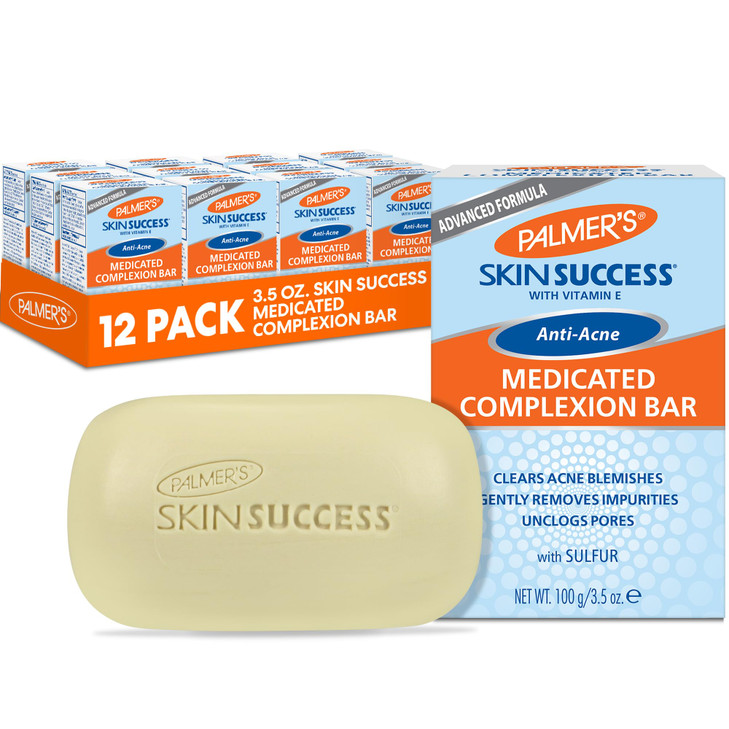 Palmer's Skin Success Eventone Medicated Anti-Acne Complexion Soap Bar, 3.5 Ounces (Pack of 12)