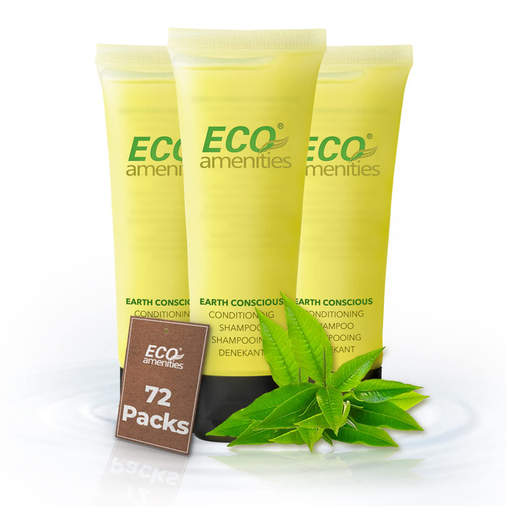 ECO amenities Shampoo Mini Flip-Cap Tubes - 1 fl oz (30 mL), 72 Count - Bulk Mini Shampoo Packs & Hotel Toiletries Bulk & Travel Toiletry Bottles - G