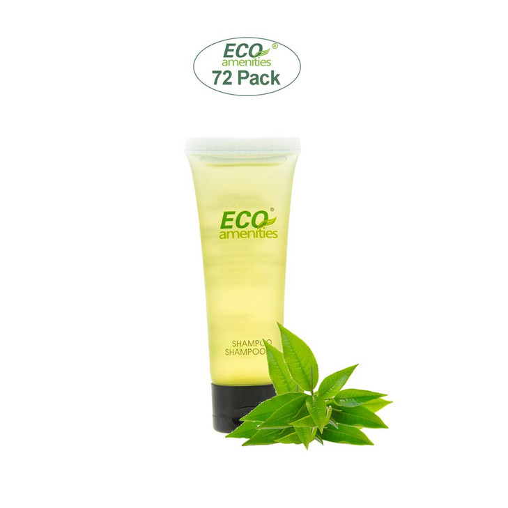 ECO amenities Shampoo Mini Flip-Cap Tubes - 1 fl oz (30 mL), 72 Count - Bulk Mini Shampoo Packs & Hotel Toiletries Bulk & Travel Toiletry Bottles - G
