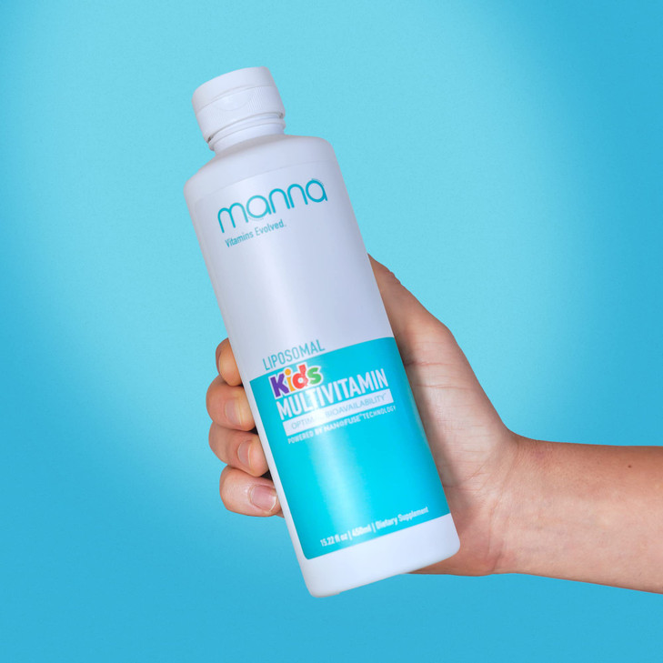Manna Vitamins Evolved Liposomal Kids Multivitamin - Vitamin D3 & Vitamin A - Vitamin B12 & Vitamin C Supplement - Children's Liquid Multivitamin - I