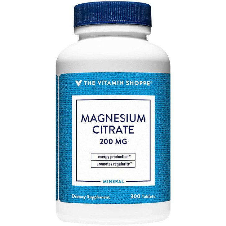 The Vitamin Shoppe Magnesium Citrate 200MG - Muscle Relaxation, Bone Health & Energy Production, Highly Absorbable (300 Tablets)