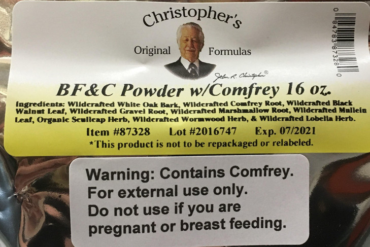 Christopher's Original Formulas BF and C Powder with Comfrey