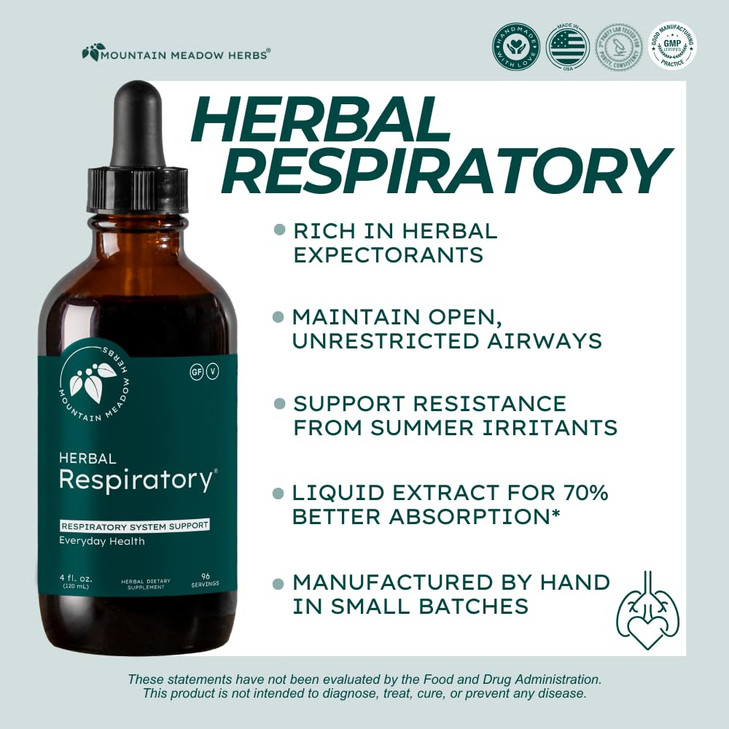 Mountain Meadow Herbs Herbal Respiratory Provides Lung Support to Open Restricted Airways for a Healthy Respiratory System - 4 oz