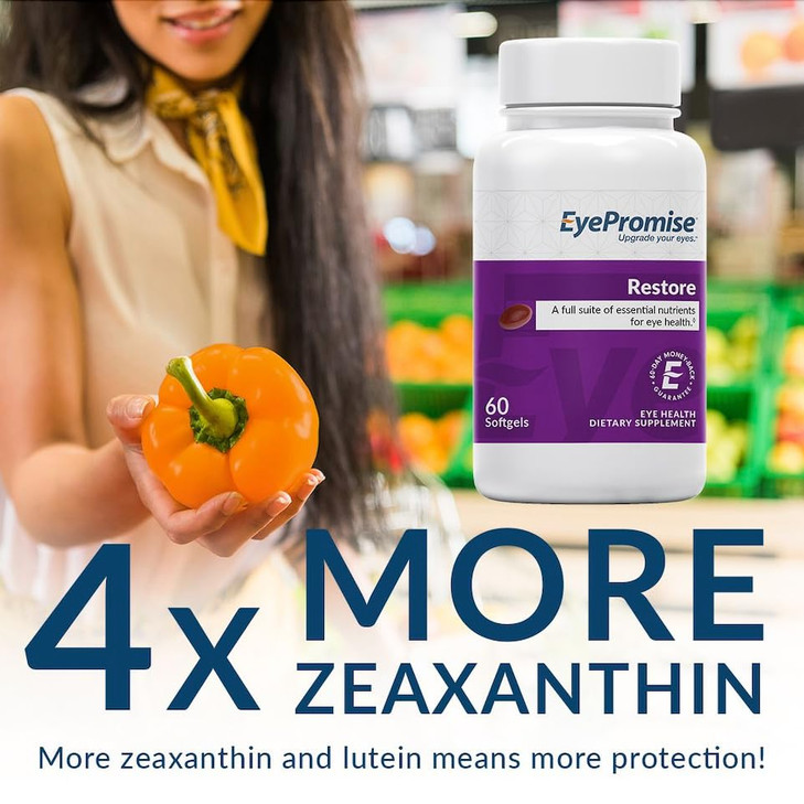 EyePromise Restore Eye Health Supplement - 60 Softgels, 30-Day Supply - Omega 3 Supplement with Zeaxanthin, Lutein, Fish Oil, EPA, DHA & Vitamins for