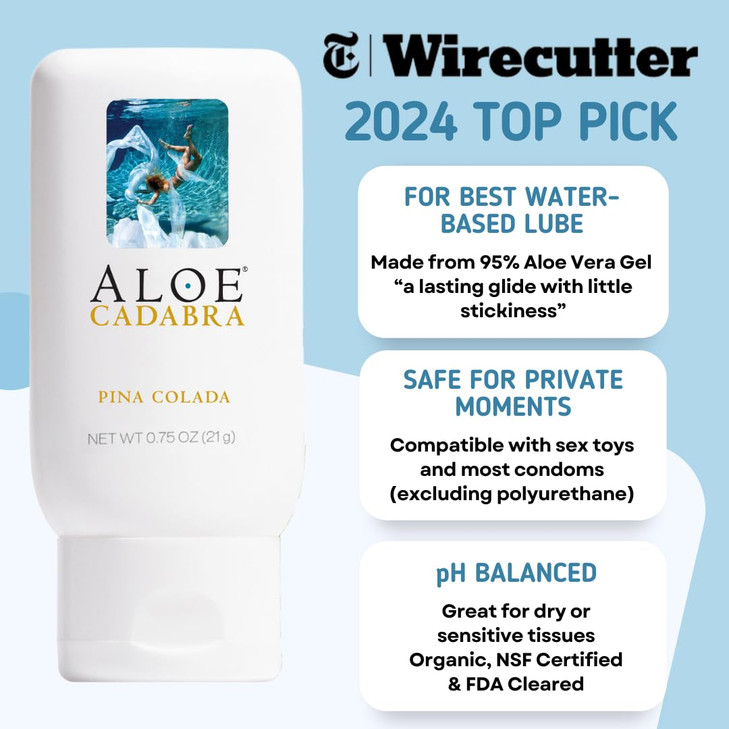 Aloe Cadabra Flavored Personal Lubricant and Vaginal Moisturizer, Organic Edible Aloe Lube for Men, Women and Couples, Non-Staining, pH Balanced, Toy