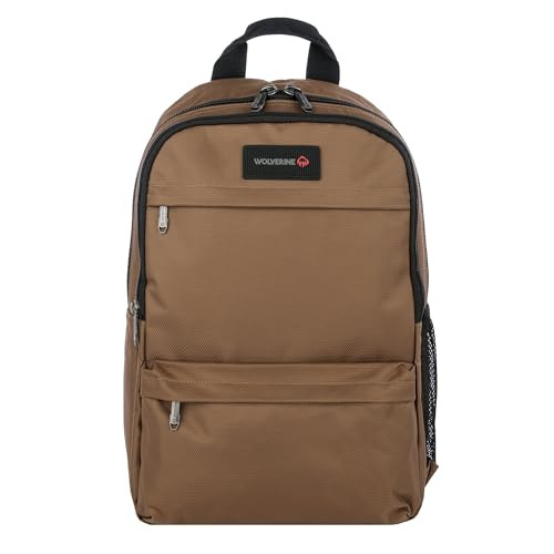 WOLVERINE 27L Slimline Laptop Backpack - Water and Dirt Resistant, Ample Storage for Laptop - Chestnut
