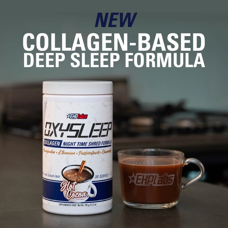 EHP Labs OxySleep Collagen Peptides Powder Night Time Shred - Promotes Deep Sleep & Shredding, Skin, Bones & Muscle Support, Pasture-Raised Bovine Co