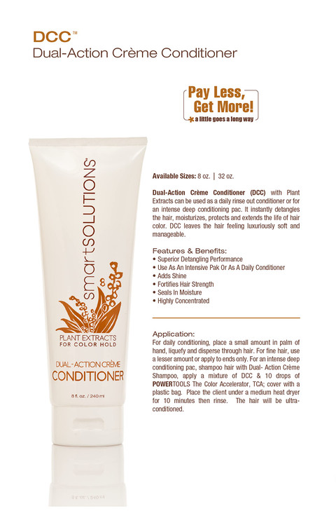 SMART SOLUTIONS Dual-Action Creme Conditioner | Sulfate, Paraben & Sodium Chloride Free | Color Safe & Chemically Treated Hair Safe (32 fl oz)