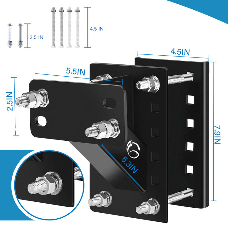 GADFISH Spare Tire Carrier,Spare Tire Mount Boat Trailer Carrier Bracket,Heavy Duty Lock Holder,Fits 4 & 5 & 6 Lugs Trailer Wheels on 4", 4.5'', 4.75