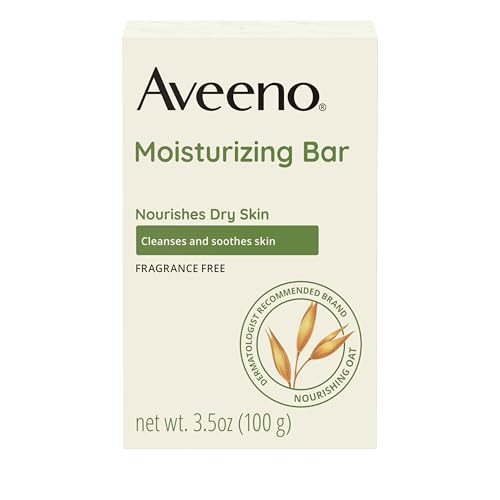 Aveeno Gentle Moisturizing Face Cleansing Bar, Daily Facial Cleanser Bar with Nourishing Oat for Dry Skin, Gently Cleanses & Soothes Skin, Non-Comedo