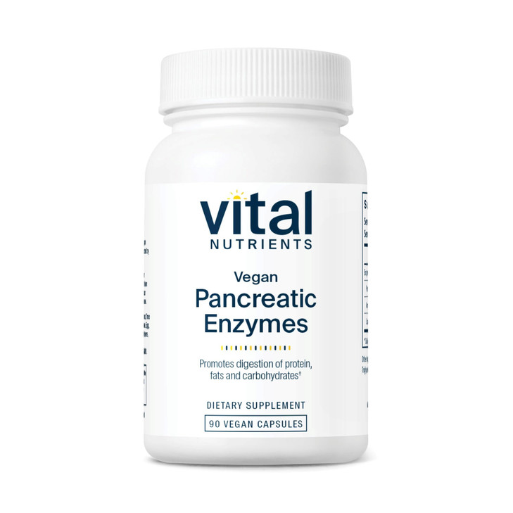 Vital Nutrients Vegan Pancreatic Enzymes - for Women & Men - Enzymes for Digestion Support Gut Health - Relief from Gas & Bloating - Gluten, Dairy, S