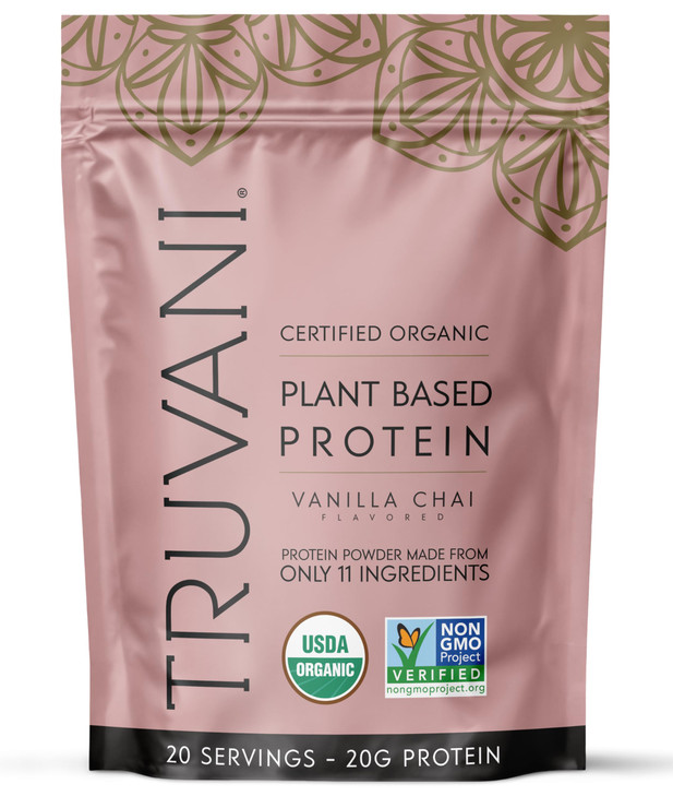 Truvani Vegan Pea Protein Powder | Vanilla Chai | 20g Organic Plant Based Protein | 20 Servings | Keto | Gluten & Dairy Free | Low Carb | No Added Su