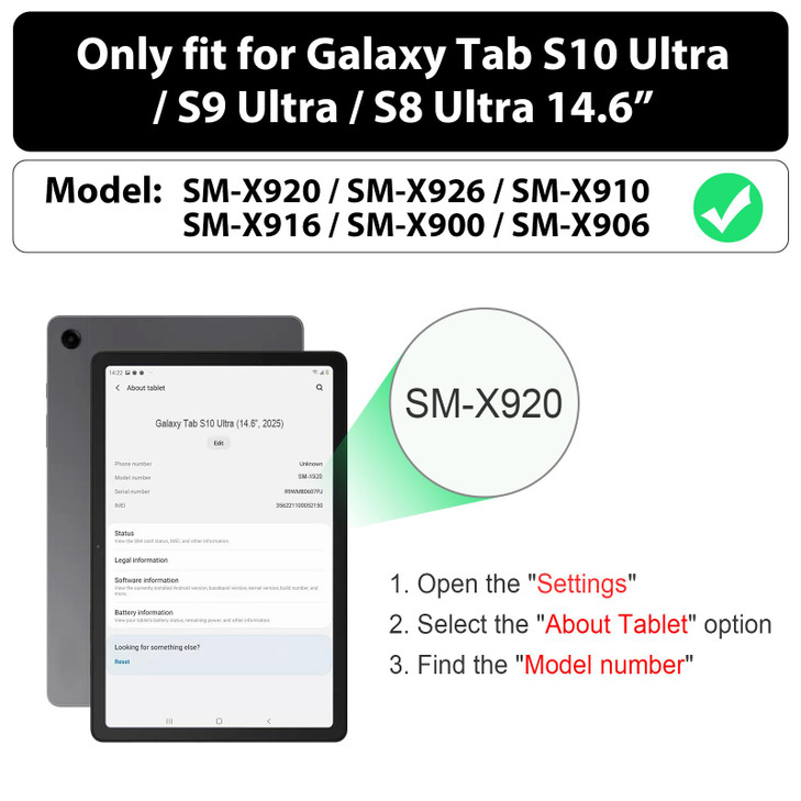 SEYMAC for Samsung Galaxy Tab S10 Ultra 2024/ S9 Ultra/ S8 Ultra Case 14.6 Inch, Heavy Duty Shockproof Protective Case with Screen Protector, Stand,