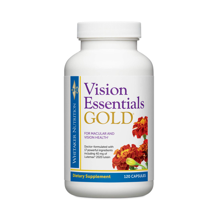 Dr. Whitaker's Vision Essentials Gold - Eye Health Supplement with 40 mg of Lutein Plus, Zeaxanthin & Taurine - Supports Macular Health and Shields E