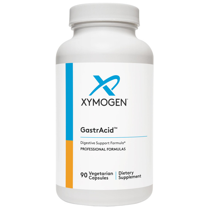 XYMOGEN GastrAcid - Betaine HCl with Pepsin, L-Glutamic Acid + Gentian Root Digestive Bitters to Support Digestion, Nutrient Absorption + Healthy Gas