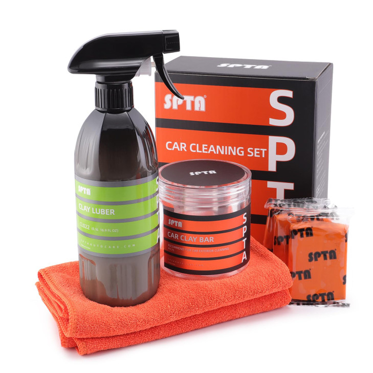 Clay Bar and Luber Synthetic Lubricant Kit, SPTA 3 Pack 300g, Medium Duty Clay Bars Detailing Magic Clay Bar with 16oz Luber Synthetic Lubricant for