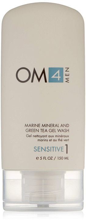 Organic Male OM4 Sensitive Step 1 - Marine Mineral and Green Tea Gel Wash, Gel Based Cleanser for all skin types to help improve sensitivity concerns