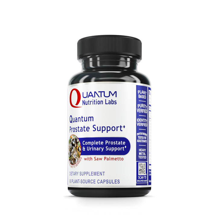 Quantum Nutrition Labs Prostate Support - Prostate Supplements for Men, Prostate Health Formula, Natural Supplement with Organic Saw Palmetto - 90 Ve