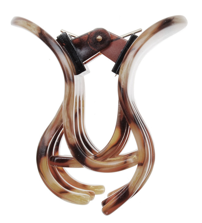 France Luxe Double Tooth Claw Clip - Caramel Horn