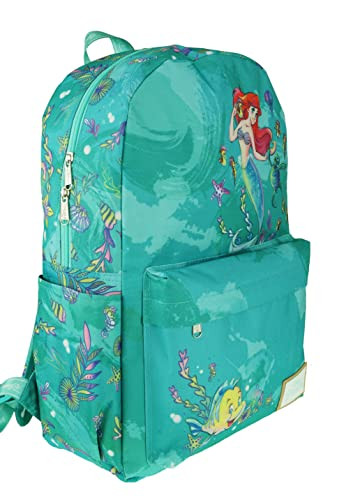 KBNL Classic Disney Ariel Backpack with Laptop Compartment for School, Travel, and Work, Multicolor, A22206-ARIEL