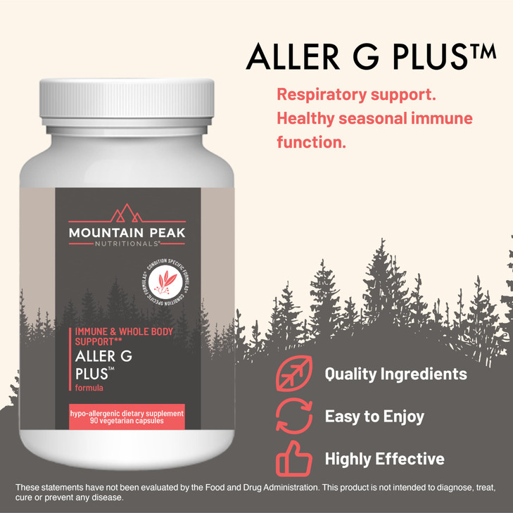 Mountain Peak Nutritionals Aller G Plus - Respiratory, Sinus, & Seasonal Allergy Support - w/Bromelain & Stinging Nettle - Promotes Healthy Immune Fu