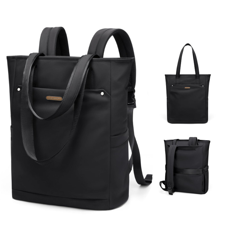 GOLF QUALITY Convertible Laptop Backpack for Women Men Carry on Tote Backpack Teacher Bookbag for College Work Nurse Travel Leisure,16 Inch,Black