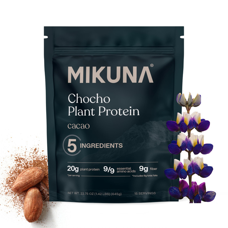 Mikuna Vegan Protein Powder (Cacao, 15 Servings) - Plant Based Chocho Superfood Protein - Dairy Free Protein Powder Packed with Vitamins, Minerals &