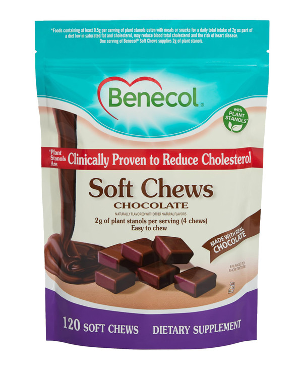 Benecol® Soft Chews - Made with Clinically Proven Cholesterol-Lowering Plant Stanols - Cholesterol Management Supplement (120 Chocolate Chews)