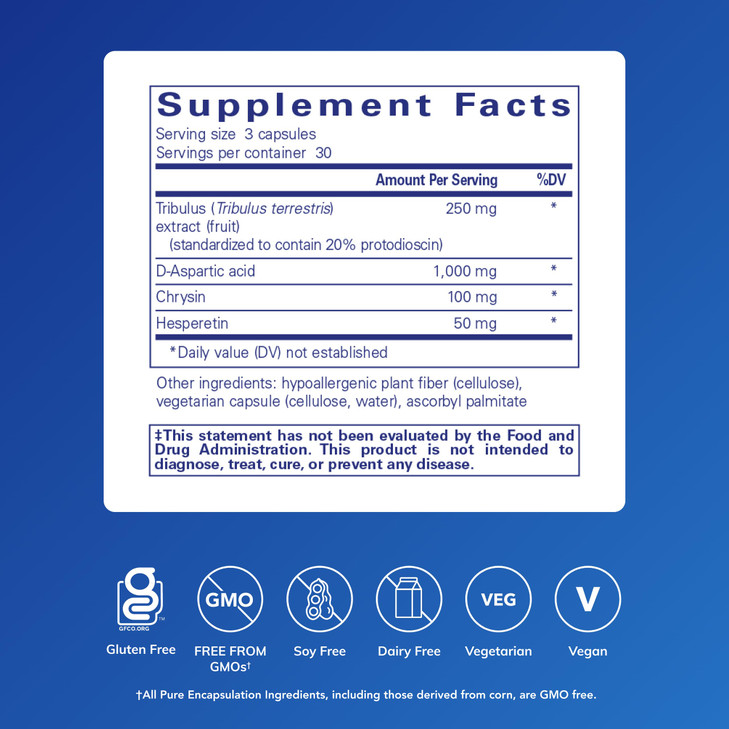 Pure Encapsulations Tribulus Formula | Hypoallergenic Supplement to Support Testosterone Balance* | 90 Capsules