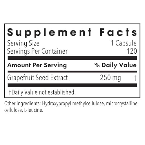 Nutricology Citrus Seed Extract Supplement - Grapefruit Seed Extract 500mg, Supports Metabolic Function, Contaminant Free, Vegetarian Capsules - 120