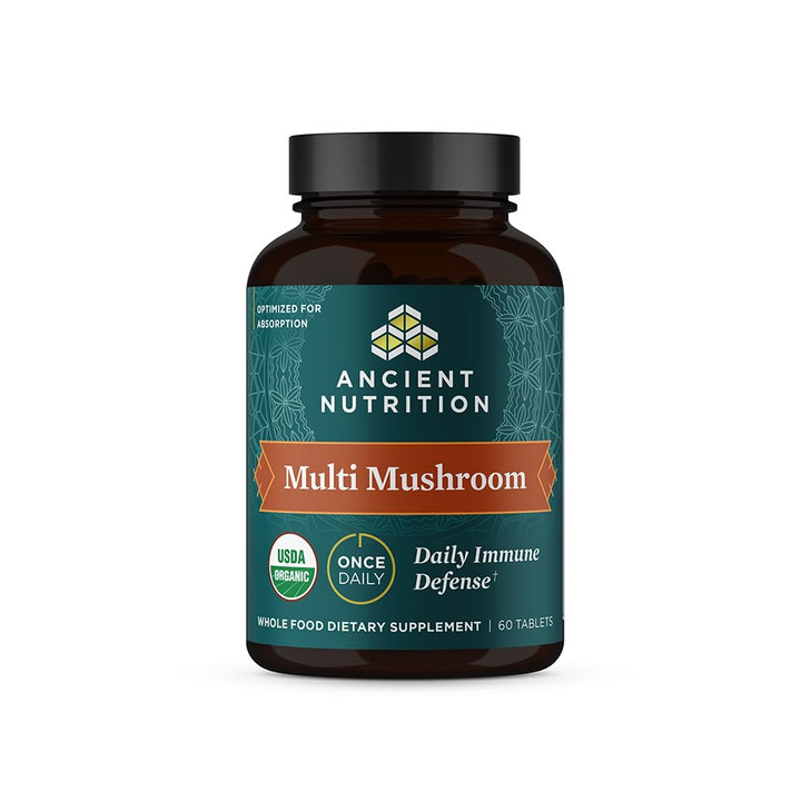 Ancient Nutrition Mushroom Supplement, Organic Multi Mushroom Immune Support Tablet, Supports Stress Response, Gluten Free, Paleo and Keto Friendly,