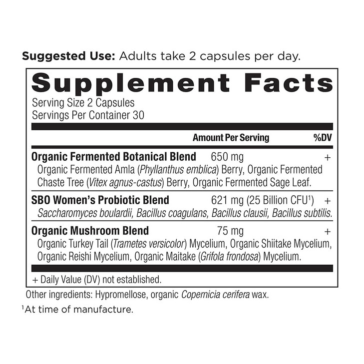 Ancient Nutrition Probiotics for Women, SBO Probiotics Women's 60ct, Digestive and Immune Support, Bloating Relief for Women, Gluten Free, Superfoods