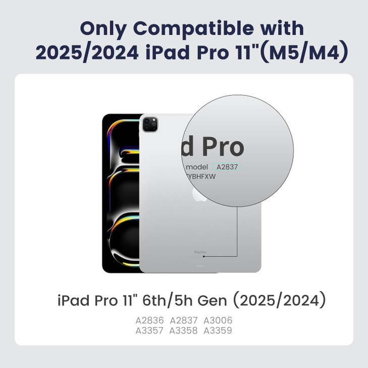 PITAKA for iPad Pro 11 Inch Case 2025/2024, Compatible with iPad Pro M5/M4, Portrait/Landscape Magnetic Case with Pencil Holder, 4 Standing Angles an