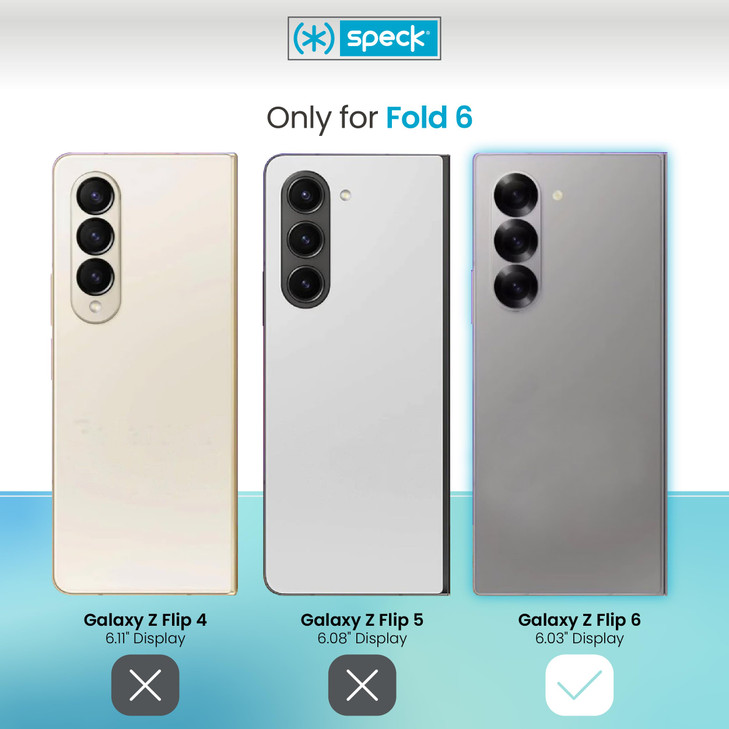 Speck Samsung Galaxy Z Fold 6 Case - Anti Yellowing, Galaxy Fold 6 Case - Samsung Fold 6 Case - zFold 6 case with Raised Bezel - Presidio Perfect Cle