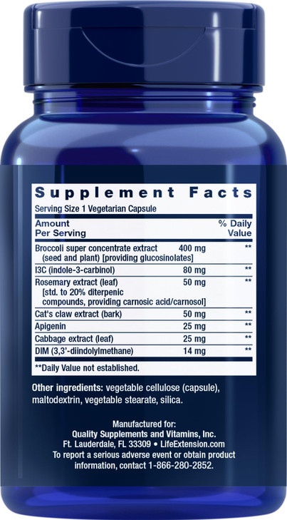 Life Extension Triple Action Cruciferous Vegetable Extract, 60 Vegetarian Capsules (Pack of 2)