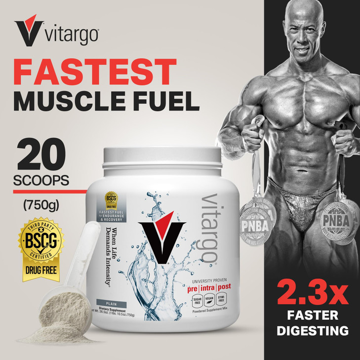 Vitargo Carbohydrate Powder | Feed Muscle Glycogen 2X Faster | 1 LB Unflavored Pre Workout & Post Workout Recovery Powder| Carb Supplement for Recove