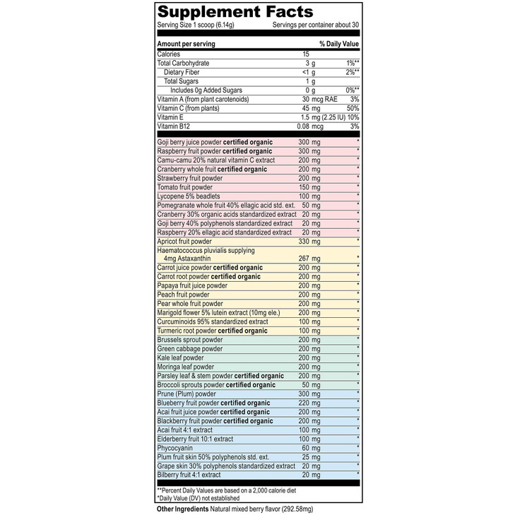 Vibrant Health, Spectrum Vibrance, Vegan Antioxidant Superfood Powder, 30 Servings (FFP)