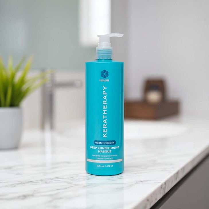 KERATHERAPY Keratin Infused Deep Conditioning Masque, 16.9 fl. oz., 500 ml - Moisturizing Hair Deep Conditioning Treatment with Kerabond, Jojoba Oil,
