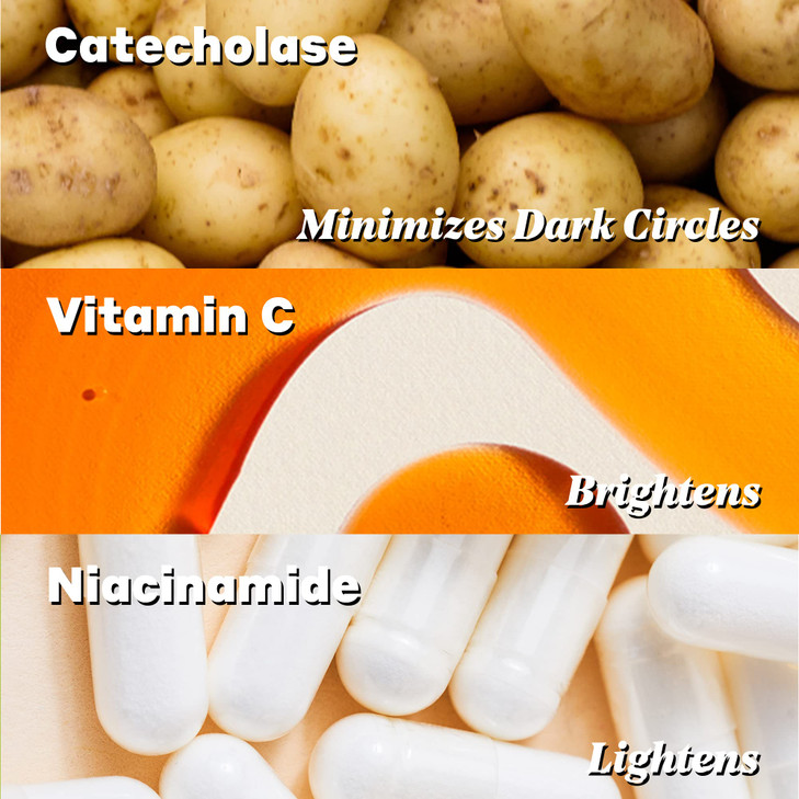 Volition Beauty Golden Eye Brightening Serum with Vitamin C + Peptides | Crows Feet & Wrinkle Treatment with Potato Enzymes to Lift & Tighten Underey