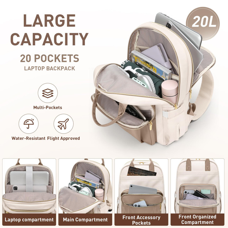 VNINE Backpack for Women Work Bags: 15.6 inch Laptop Backpack Waterproof Backpacks Fashion Travel Bags Large Capacity Computer Bag for Doctor Nurse B