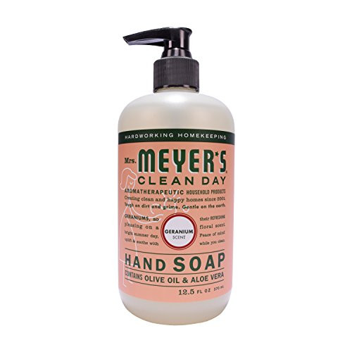 MRS. MEYER'S CLEAN DAY Hand Soap, Made with Essential Oils, Geranium, 12.5 fl. oz - Pack of 6