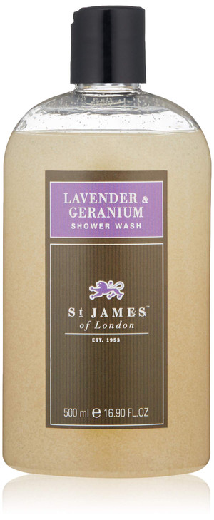 St James of London Lavender & Geranium Shower Wash, 16.9 Fl Oz