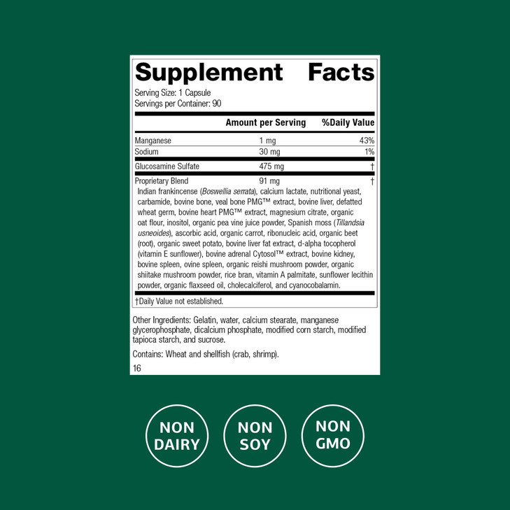 Standard Process Glucosamine Synergy - Joint Health Support Supplement - Support Connective Tissue with Glucosamine & Boswellia Serrata - Whole Food-