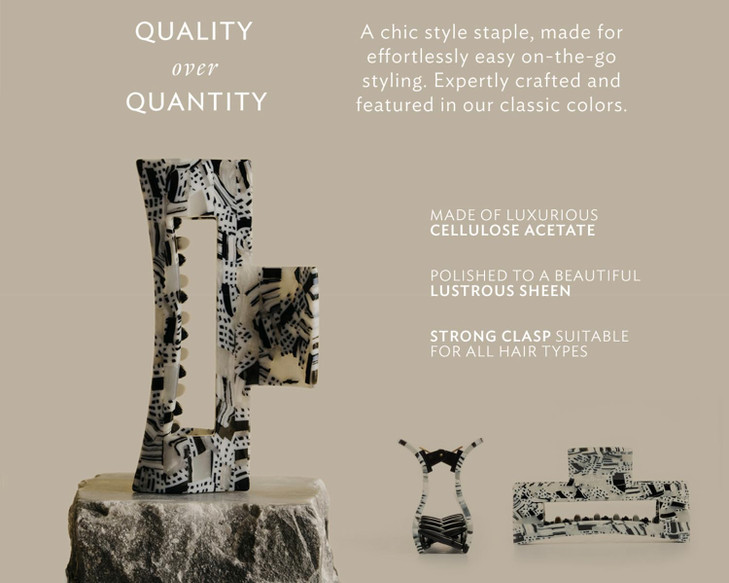 France Luxe Cutout Rectangle Claw Clip - Alba