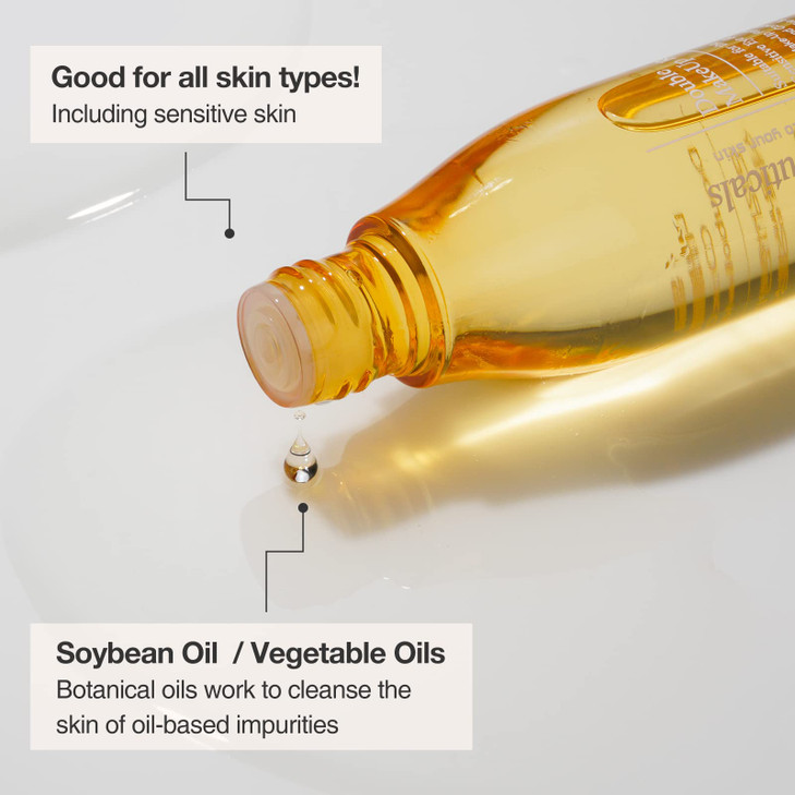 OxygenCeuticals Double Makeup Remover  Gentle Plant-Based Cleansing Oil for Sensitive Skin, Removes Eye & Lip Makeup, Hydrating with Botanical Oils,