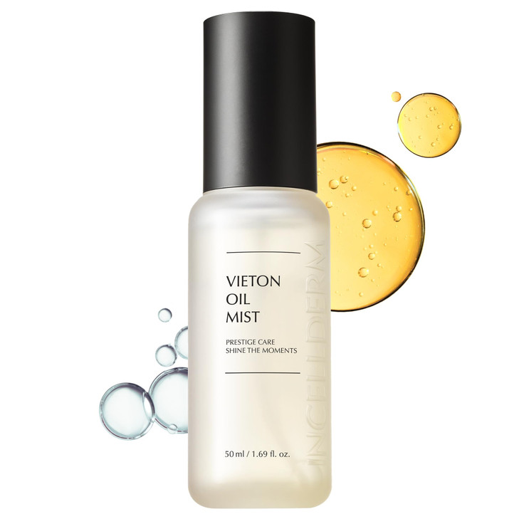 INCELLDERM Riman Vieton Oil Mist | 50ml | Bi-Phasic Hydration with Camellia Seed Oil & Seaberry Water | Korean Skincare Mist for Moisture, Balance &