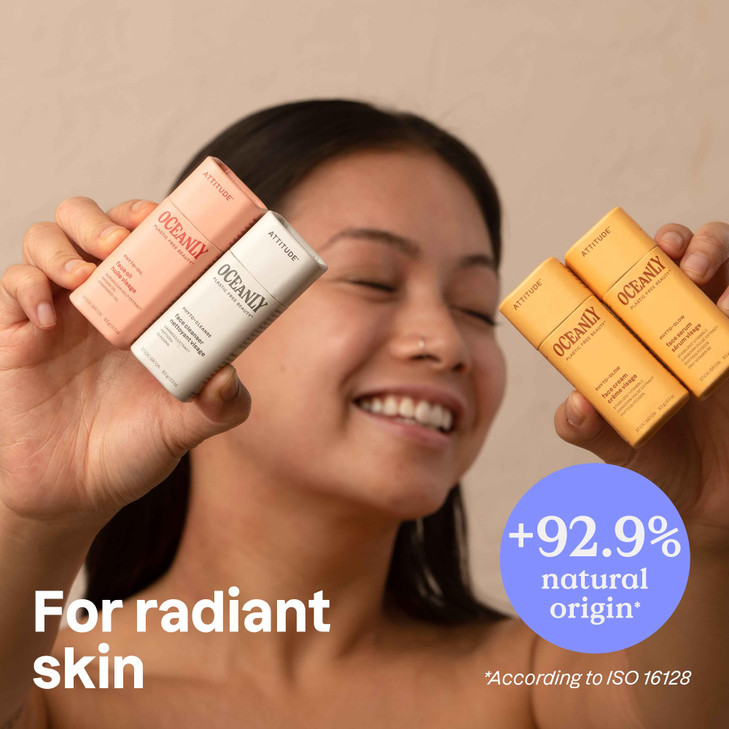 ATTITUDE Oceanly Radiant Skin Daily Facial Care Routine Box Set, EWG Verified, Plastic-free, Plant and Mineral-Based Ingredients, Vegan and Cruelty-f