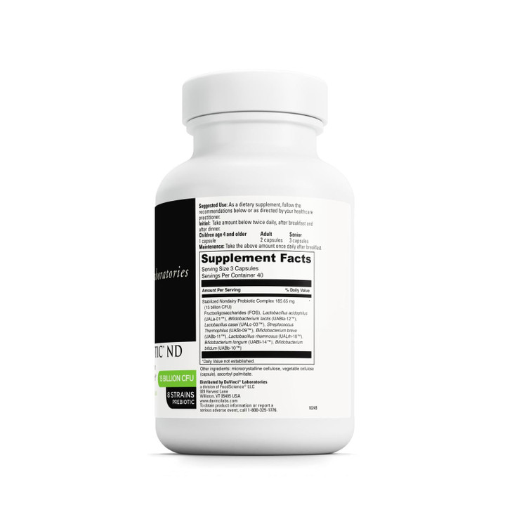 DAVINCI Labs Mega Probiotic ND - Non-Dairy Probiotic Supplement Supports Gut, Digestive & Brain Health* - Gut Health Support Supplement with Non-Dair