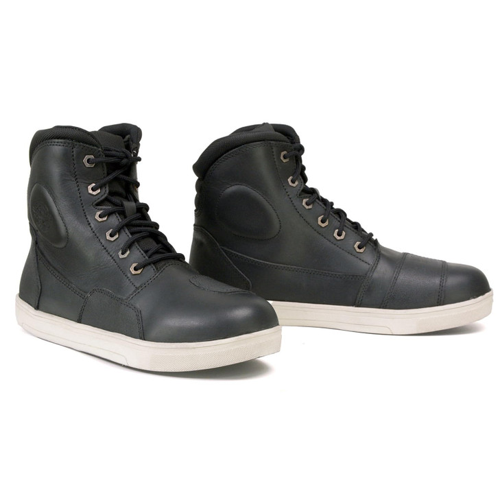 Milwaukee Leather MBM9002 Men's Black Leather Reinforced Street Biker Riding Shoes w/Shift Protect Ankle Support - 9.5