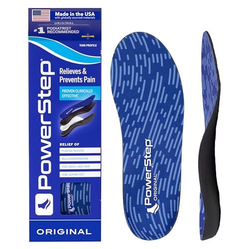PowerStep Original Insoles, Arch Pain Relief Orthotics, Tight Shoes, Foot Support for Plantar Fasciitis, Mild Pronation, Foot & Arch Support Inserts,